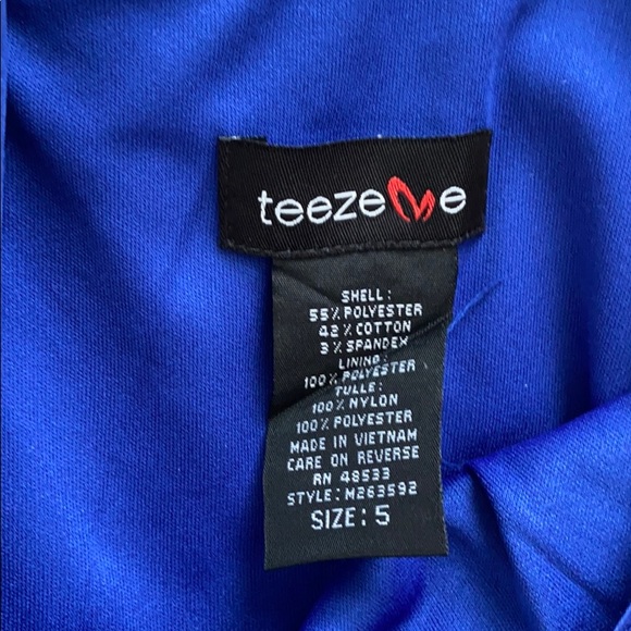 Cobalt Satin Mini Dress - Picture 7 of 8